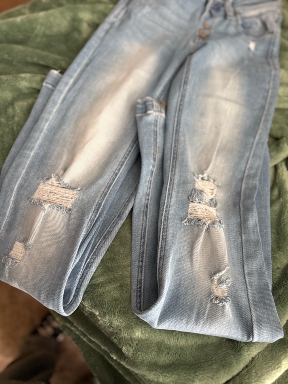 Kancan Light Wash Women's Flare Jeans - Light Blue - Picture 5 of 7